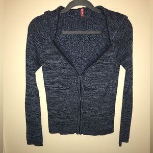 VINTAGE LONG SLEEVE ZIP UP HOODIE SWEATER